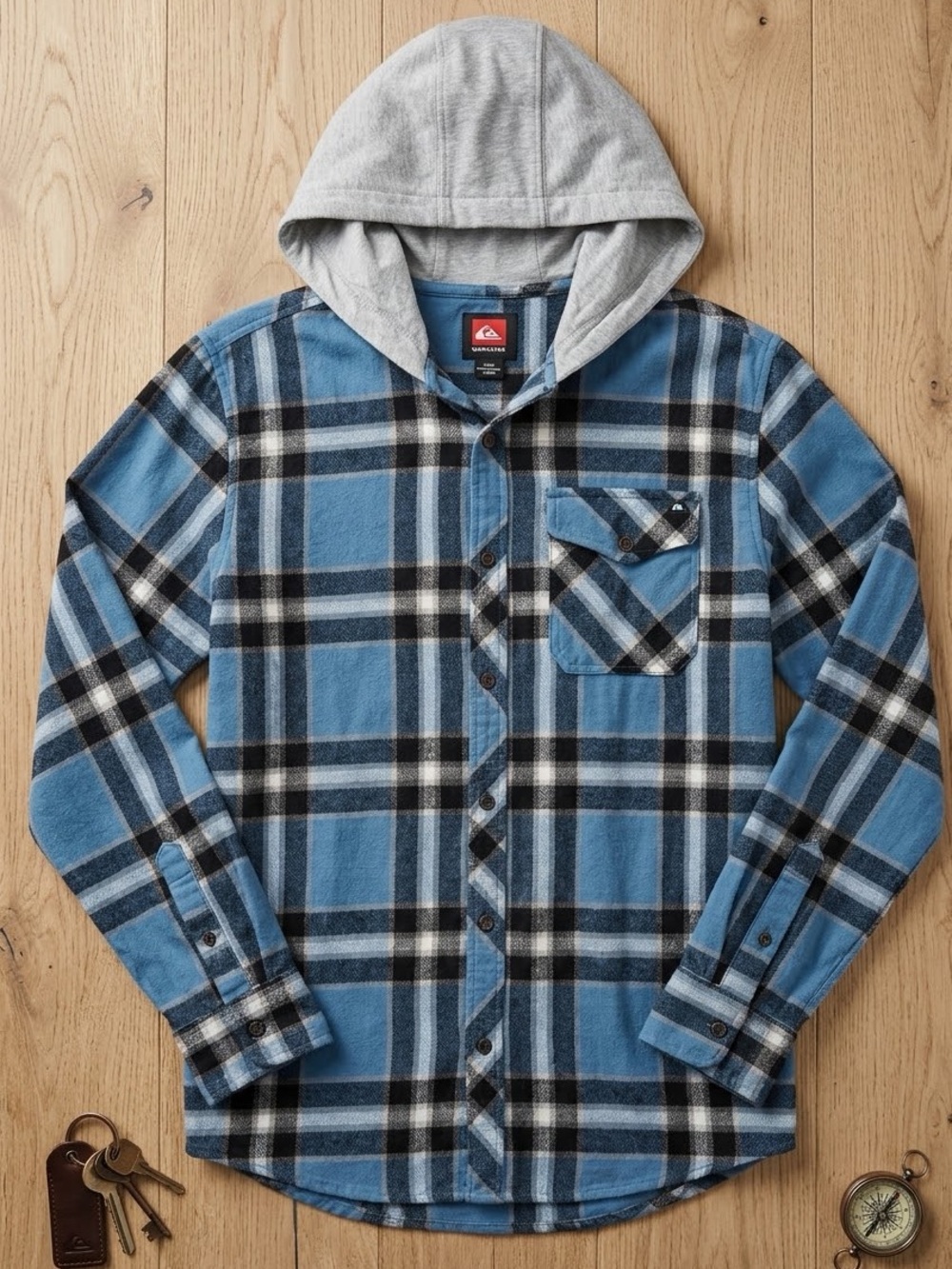 Quicksilver Plaid Shirt Jacket- Men’s Surf Wear